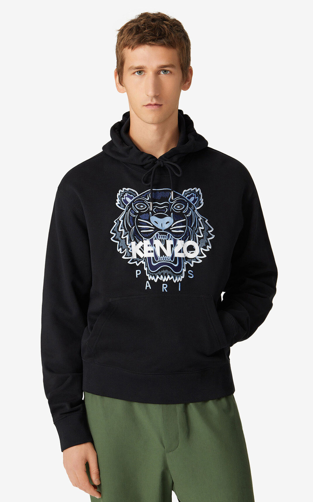 Sweat A Capuche Kenzo Tiger Homme Noir | JOCH-50816